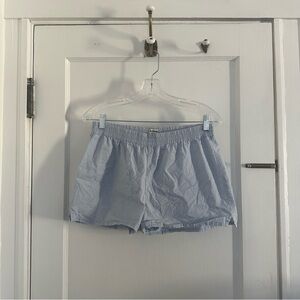 Aritzia Sunday Best Light Blue Elastic Waist 100% cotton boxer short
